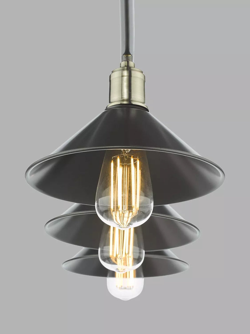 Där Jalen bar ceiling light graphite antique brass, imported from the UK