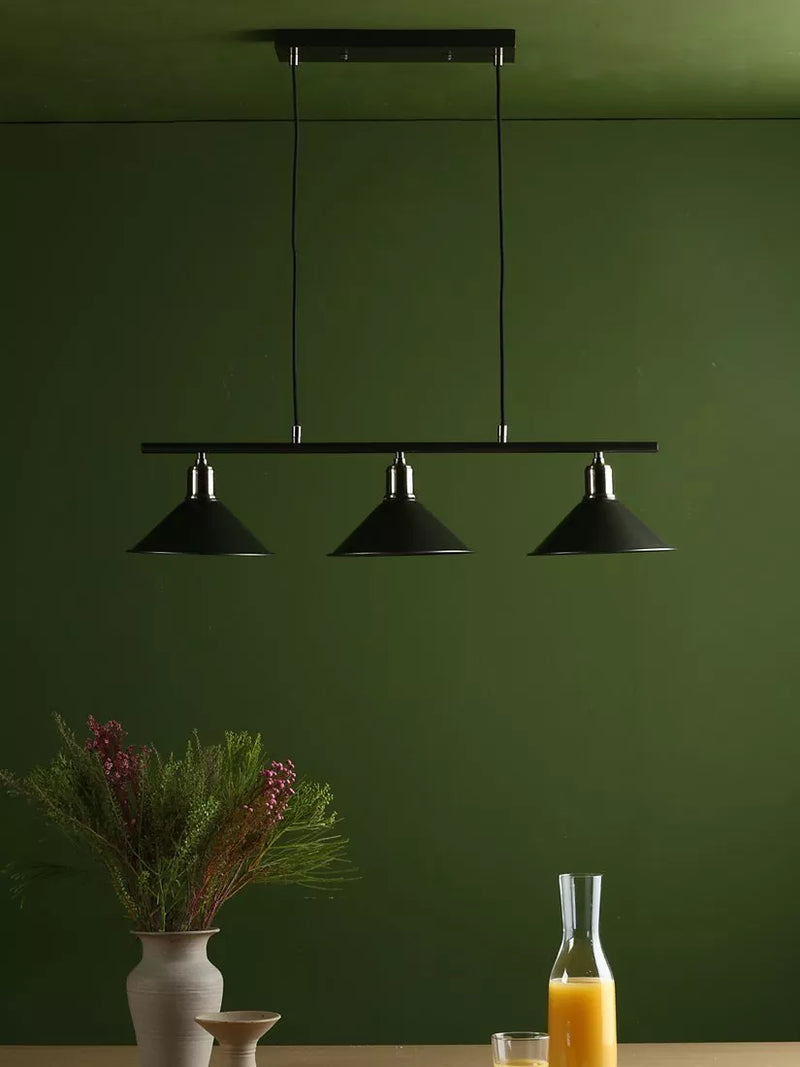 Där Jalen bar ceiling light graphite antique brass, imported from the UK