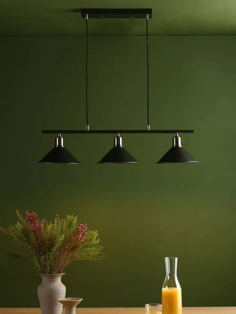 Där Jalen bar ceiling light graphite antique brass, imported from the UK