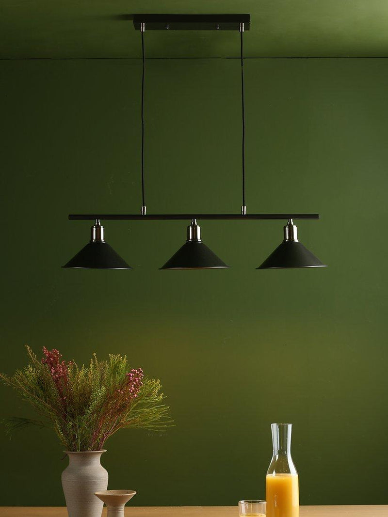 Där Jalen bar ceiling light graphite antique brass, imported from the UK