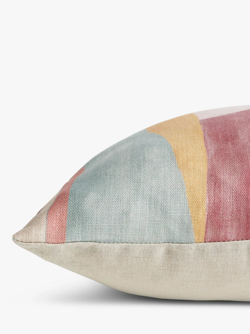John Lewis linen cushion multi watercolour geometric 40x60cm (British brand)