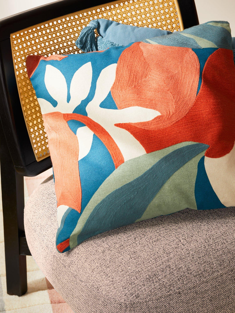 John Lewis floral embroidered cushion 50x50cm - British product