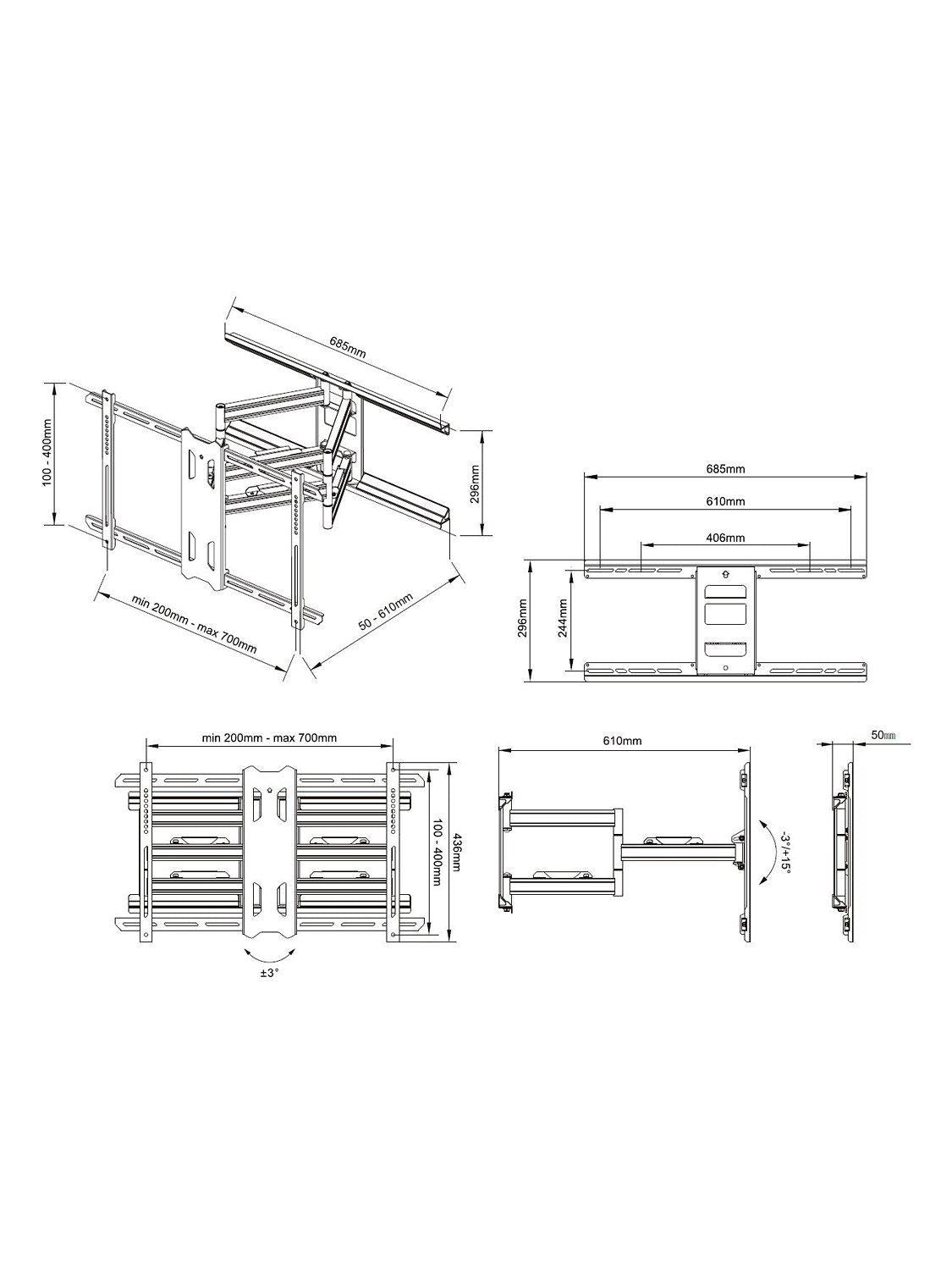 AVF outdoor TV wall mount 55-80 inch - British product