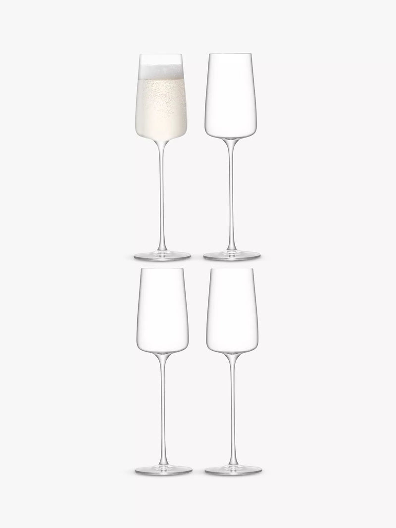 LSA International Metropolitan champagne flutes set of 4 230ml - British product