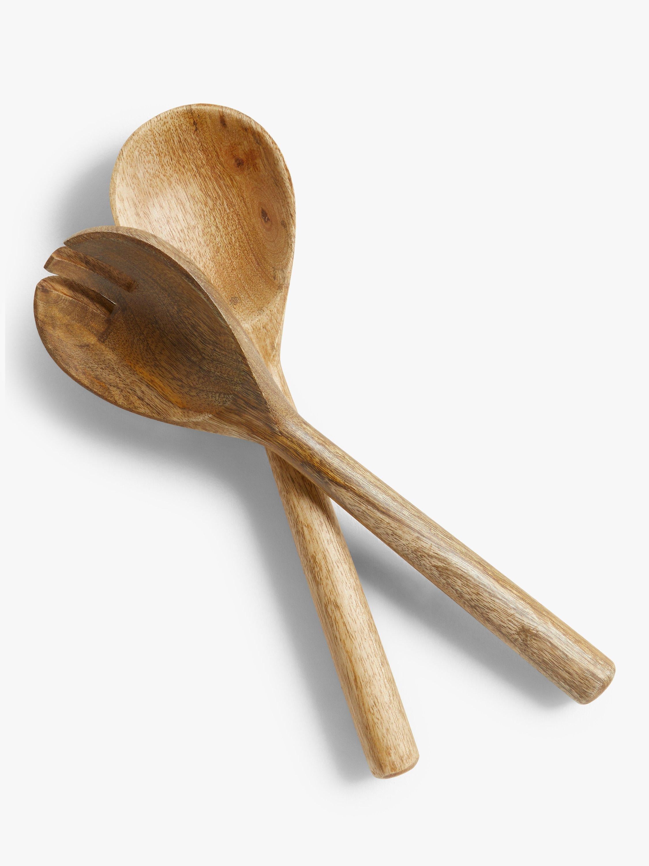 John Lewis mango wood salad servers natural pair (British brand)