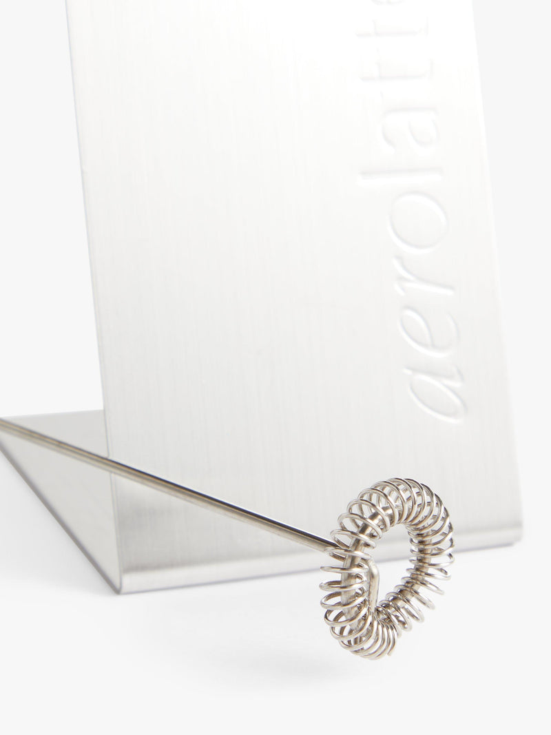 aerolatte handheld battery-operated stainless steel milk frother with kitchen stand - British product
