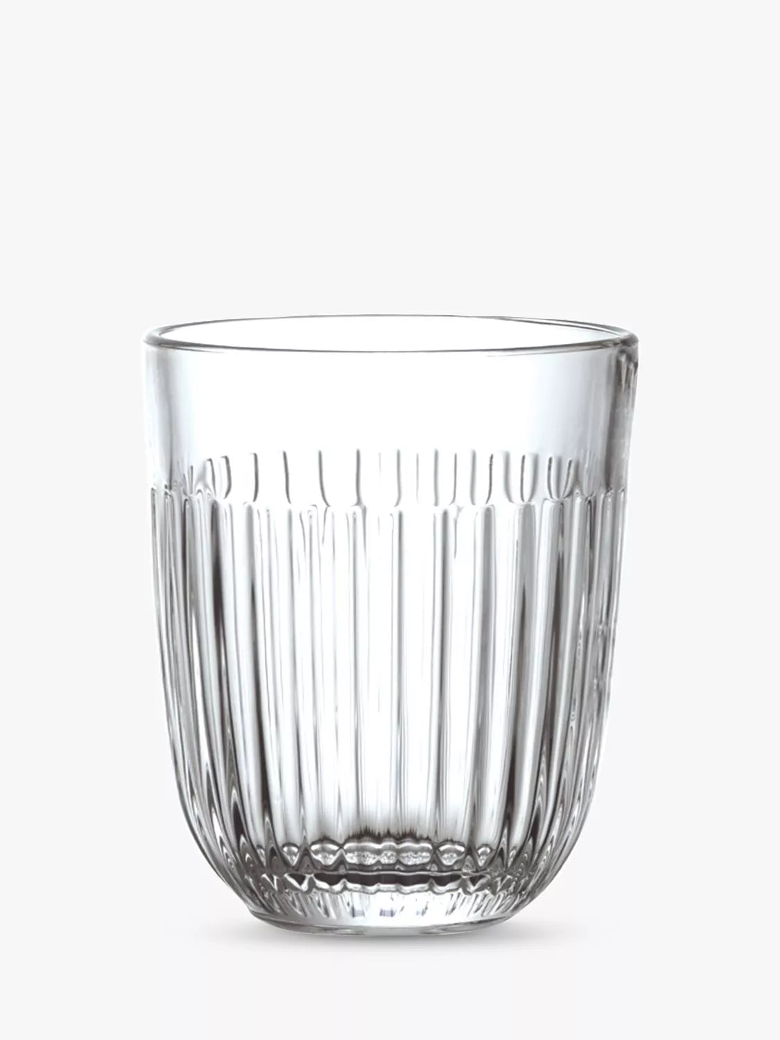 La Rochère clear glass tumblers with embossed lines, set of six, 290ml capacity, UK version