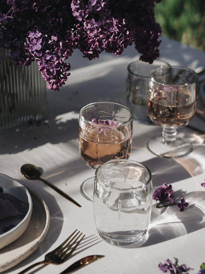 La Rochère wine or water glass tumblers with dragonfly design, set of 6, 280ml, UK version