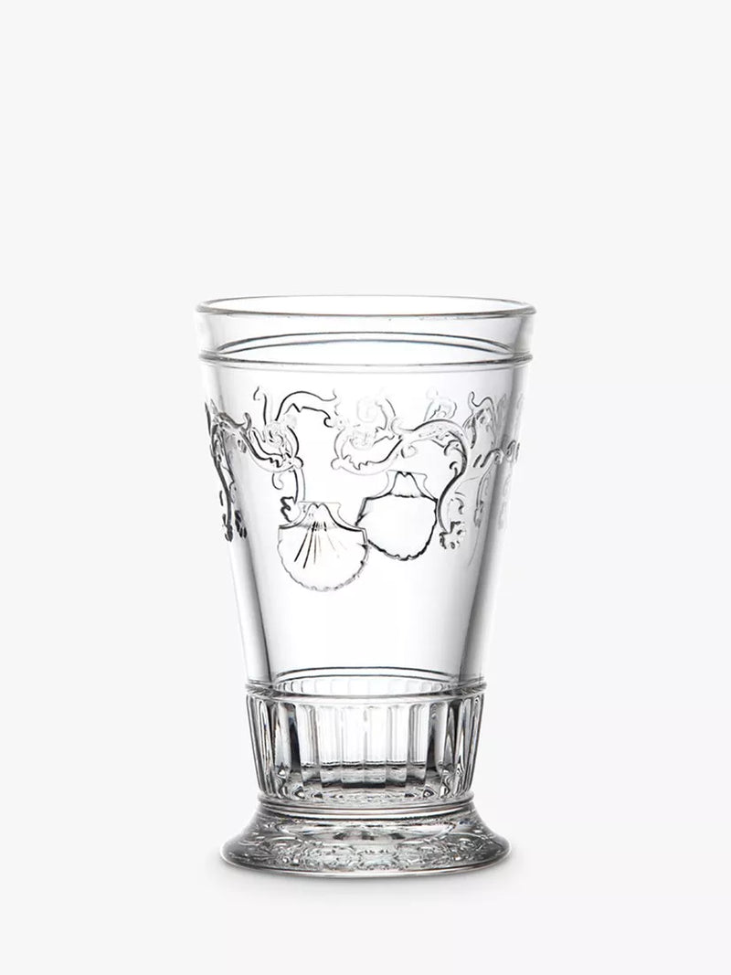 La Rochère Versailles highball glass set of 6 with scallop and flower motifs, 330ml, UK version