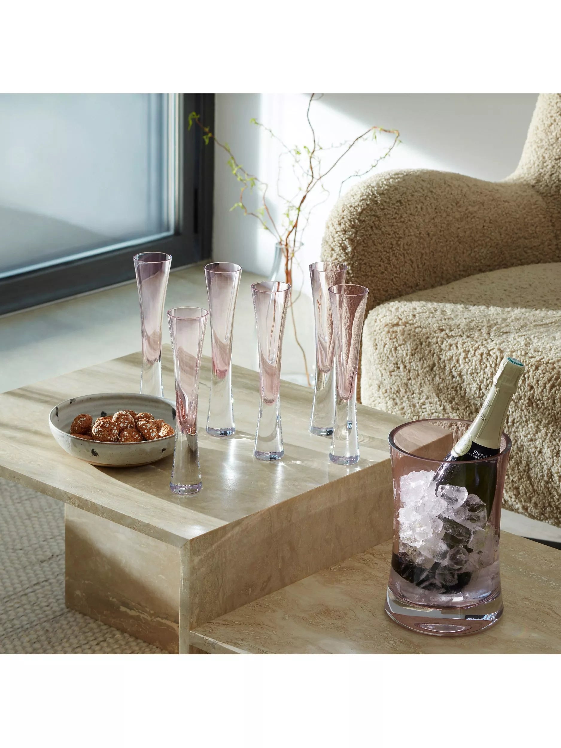 LSA International champagne flutes blush 170ml, UK version