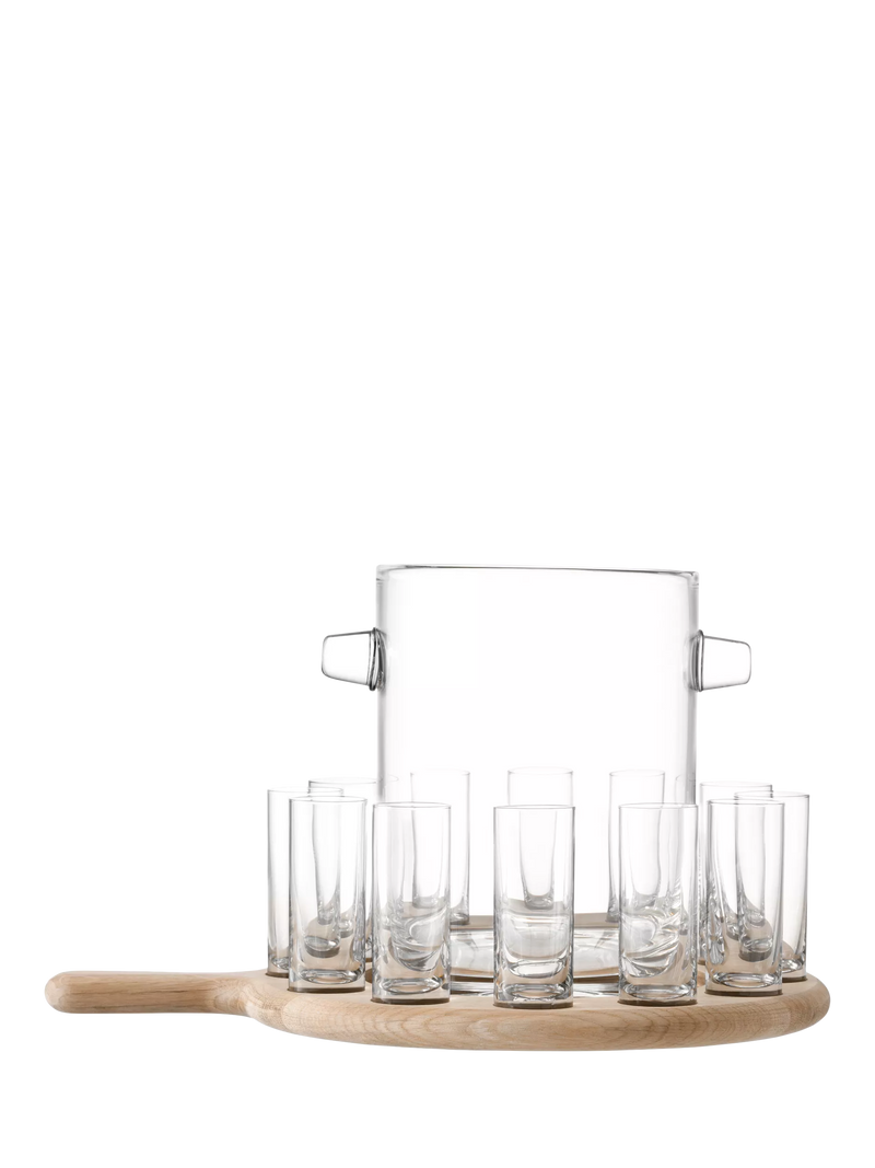 LSA International oak wood paddle board serving set, imported from the UK