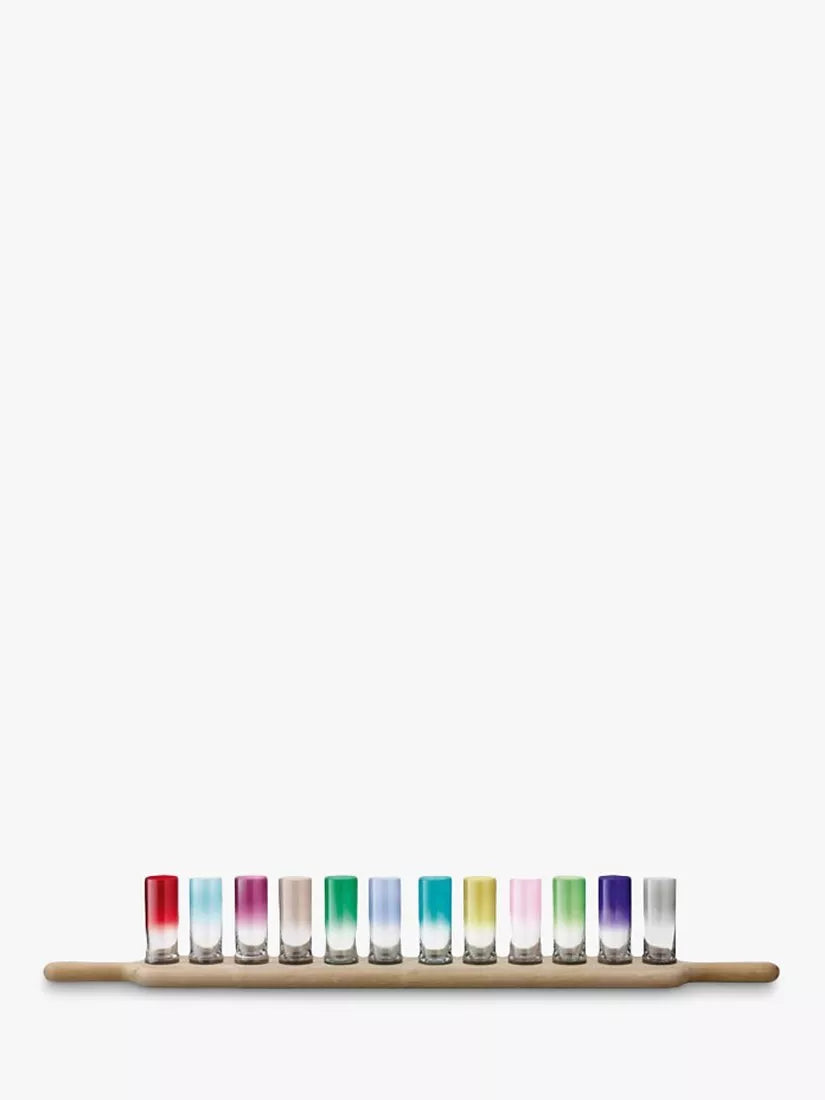 LSA International shot glasses set with oak paddle board - British product