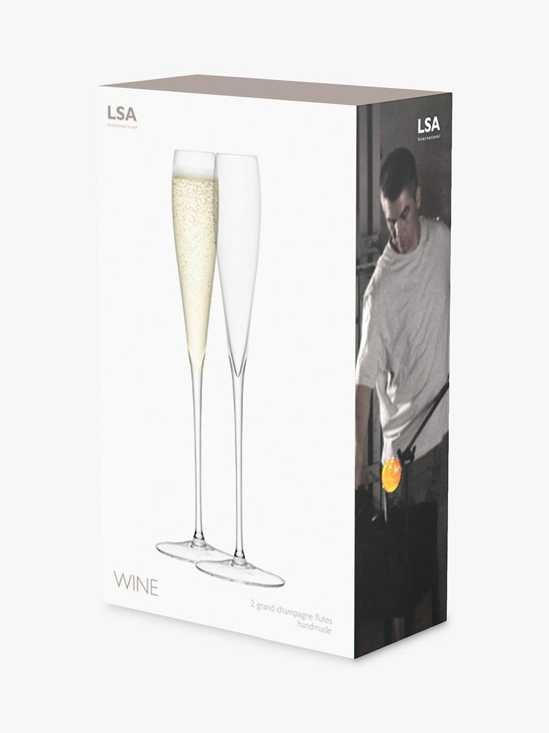 LSA International Grand Champagne Flutes set of 2 clear (British brand)