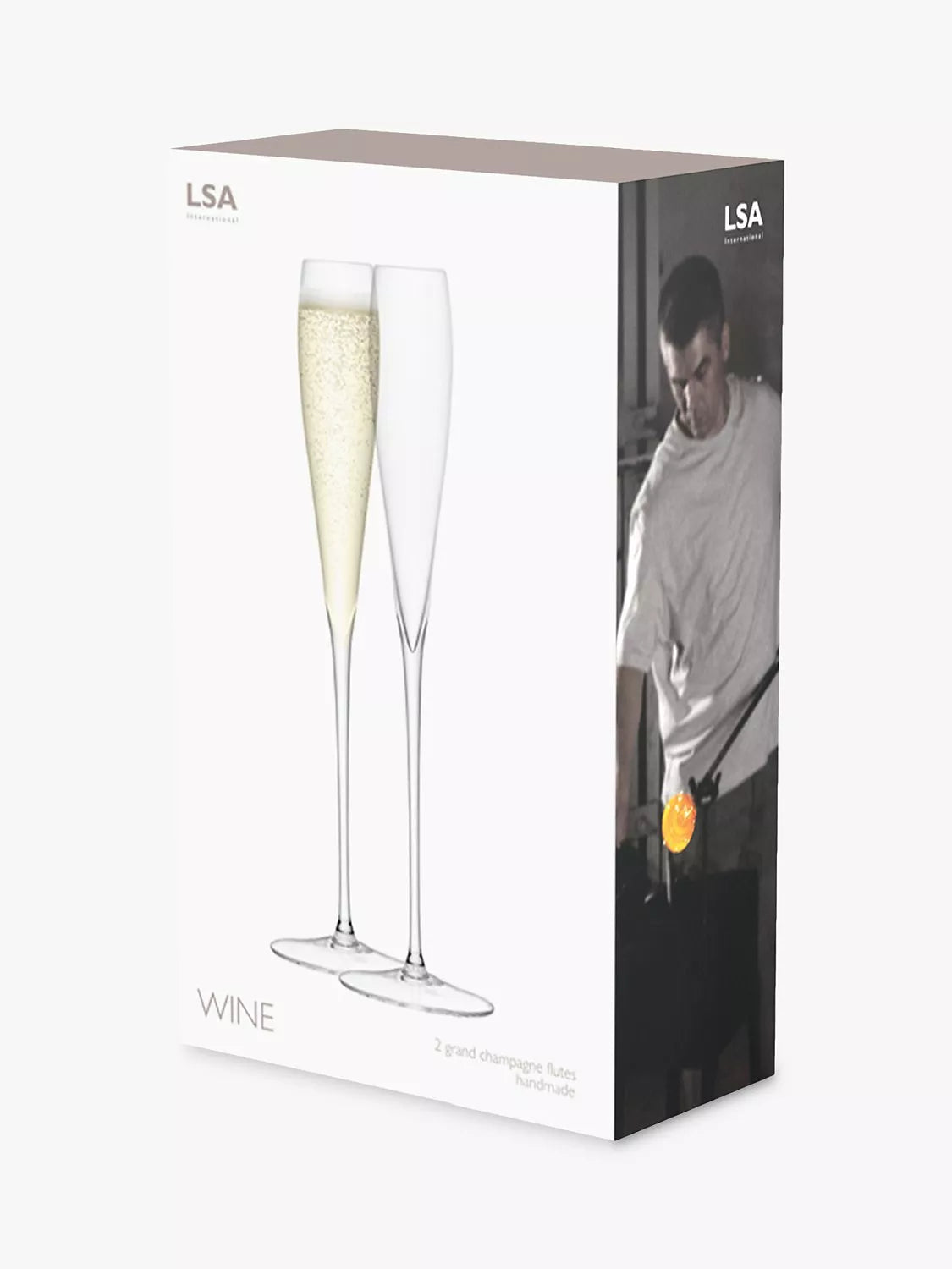 LSA International Grand Champagne Flutes set of 2 clear (British brand)
