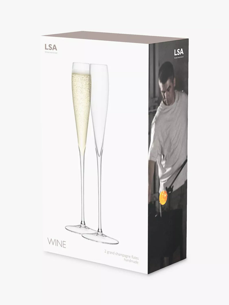 LSA International Grand Champagne Flutes set of 2 clear (British brand)