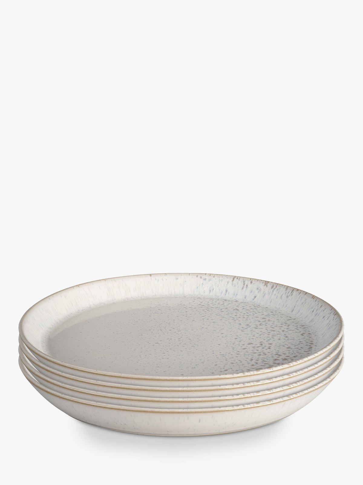 Set of 4 Stoneware Dinner Plates 26cm in Natural Finish