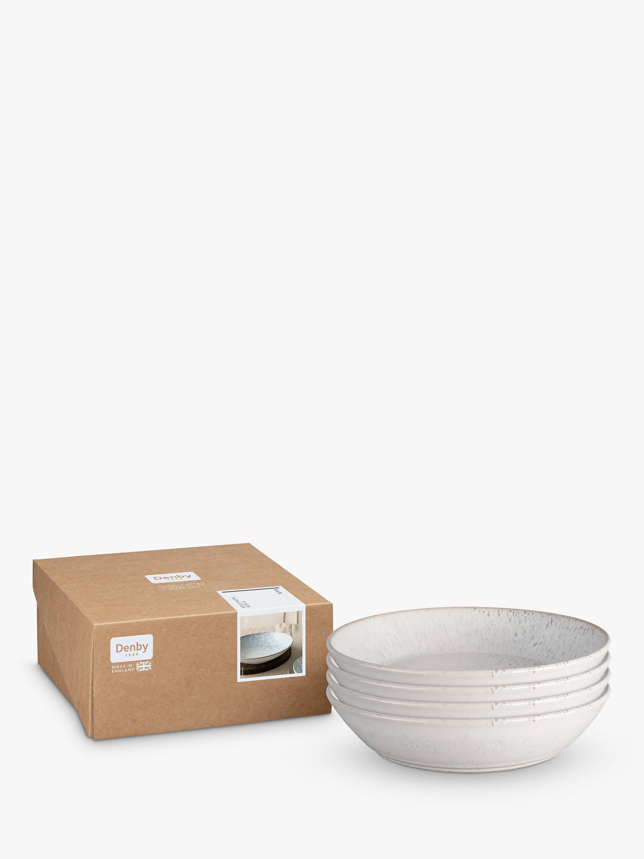 Denby stoneware pasta bowl set of 4, 22cm, Natural - British product