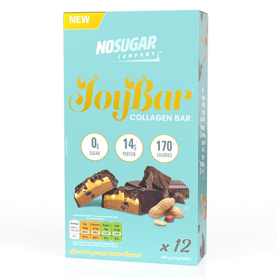 Costco UK No Sugar Company Joy Bar Sjokolade & Peanøttsmør Kollagen Proteinstang 12 x 40g- Kjøp online på McGrocer