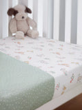 John Lewis Oh My Darling Woodland & Spot Print Cotton Fitted Baby Sheet, Pack of 2