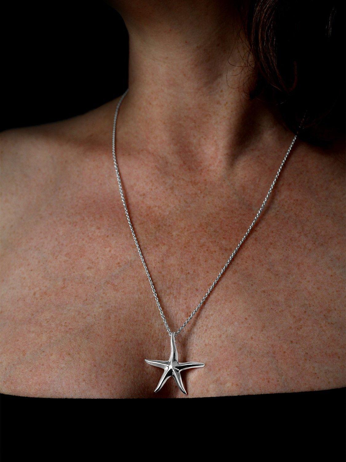 Nina B starfish pendant necklace silver, UK version