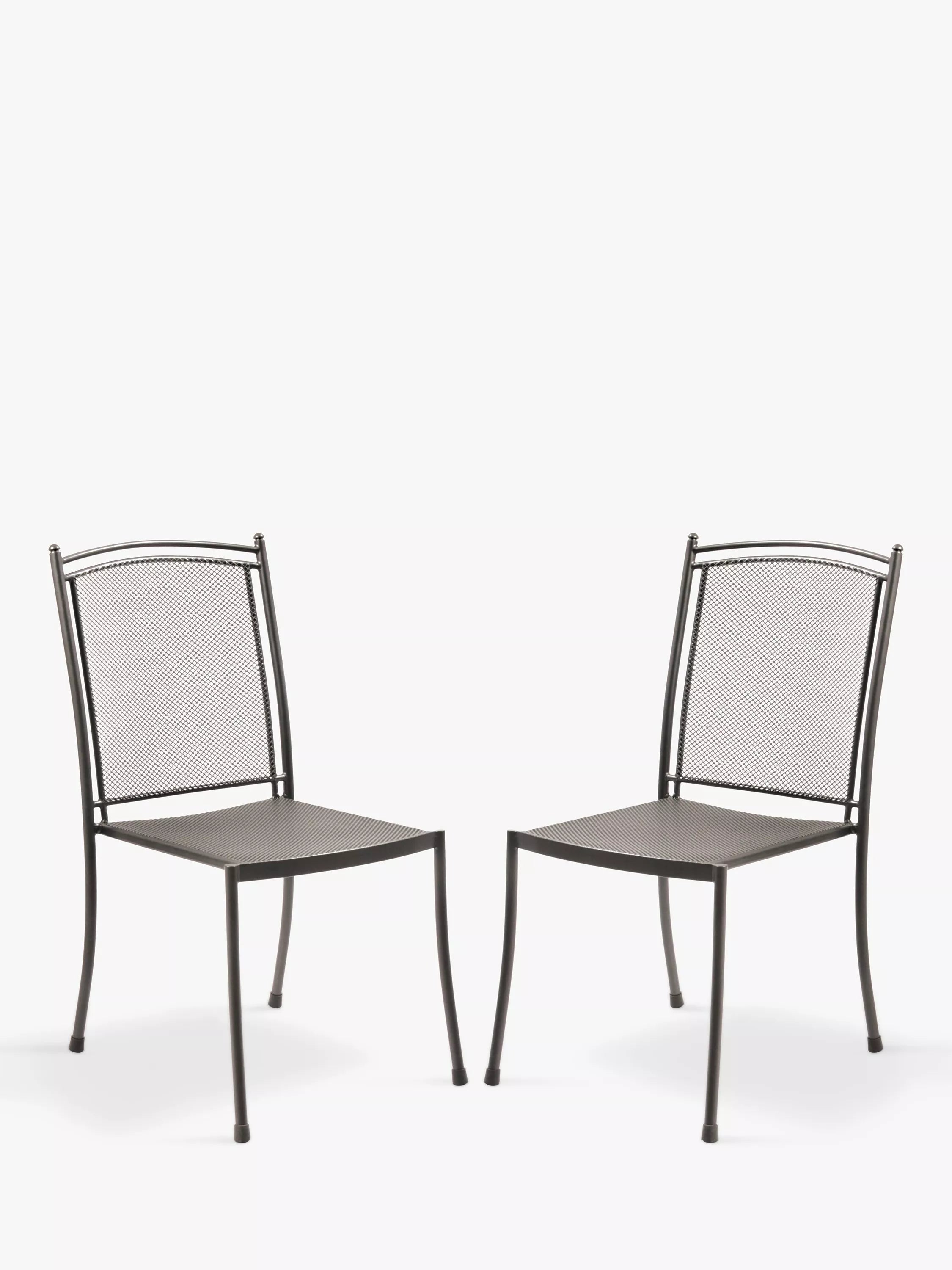 KETTLER Henley garden dining chairs pair iron grey, imported from the UK