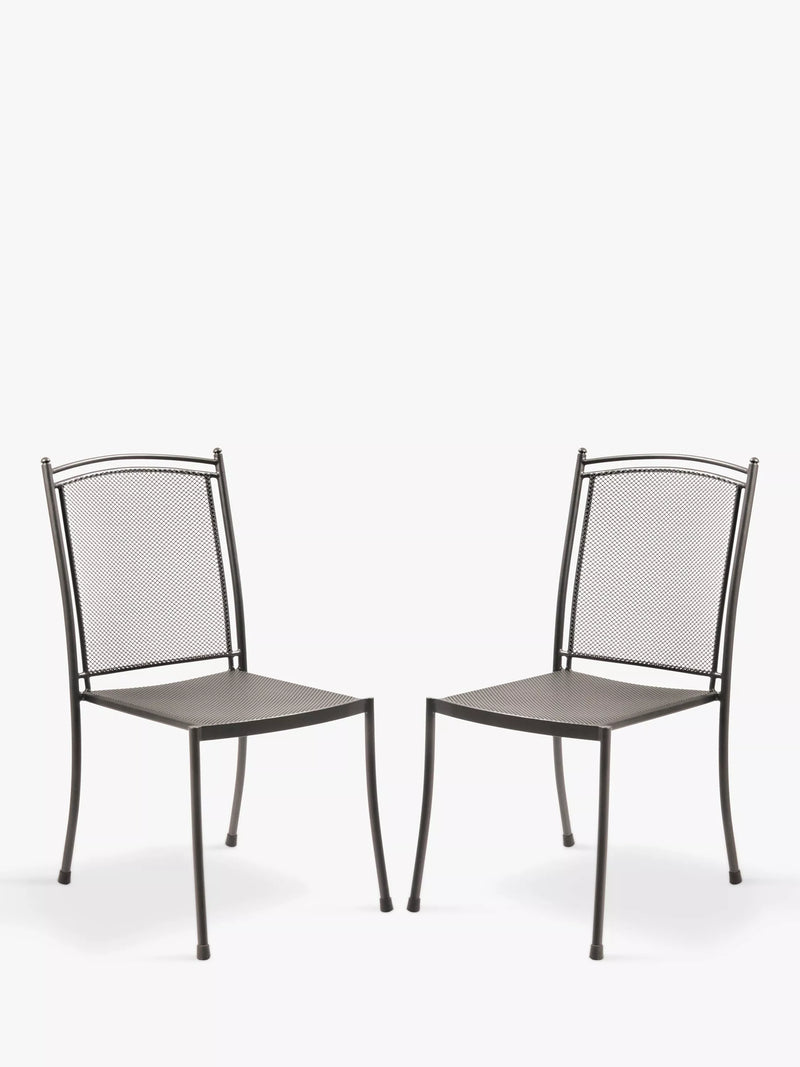 KETTLER Henley garden dining chairs pair iron grey, imported from the UK