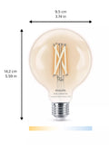 Philips G95 E27 smart LED tunable white bulb (British brand)