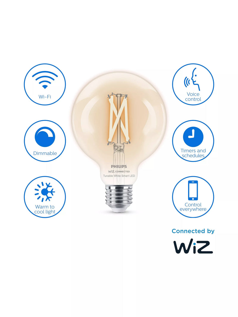 Philips G95 E27 smart LED tunable white bulb (British brand)