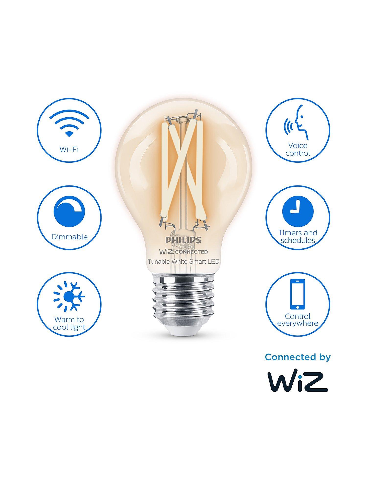 Philips smart LED light bulb E27 tunable white clear filament (British brand)