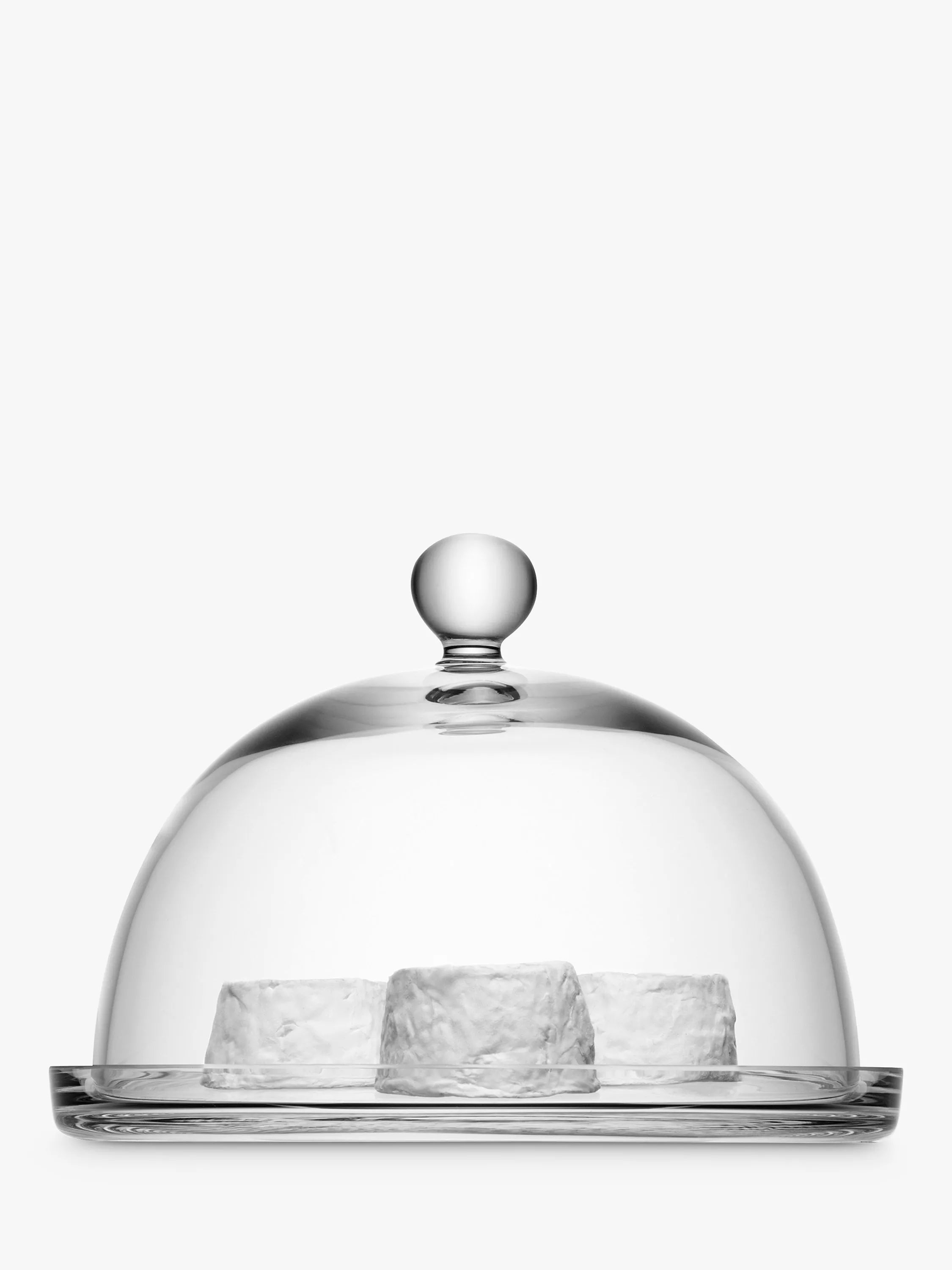 LSA International Vienna glass dome and plate 25cm, imported from the UK