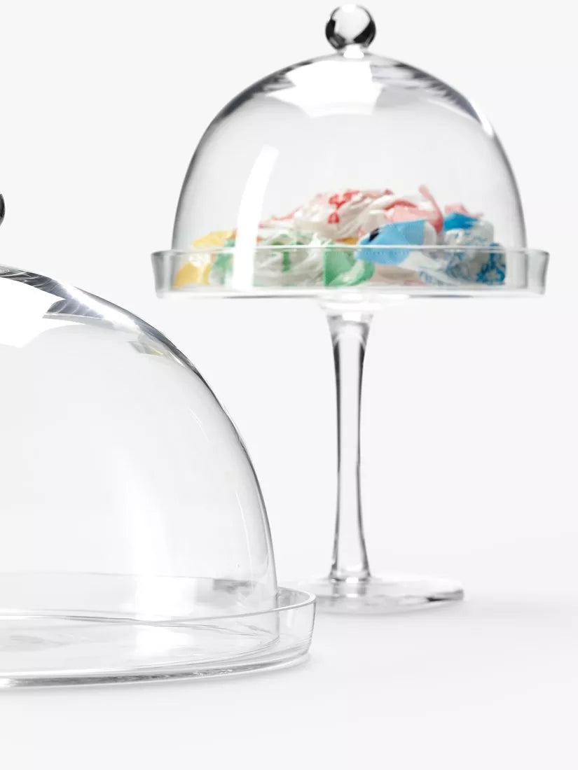 LSA International Vienna glass dome and plate 25cm, imported from the UK