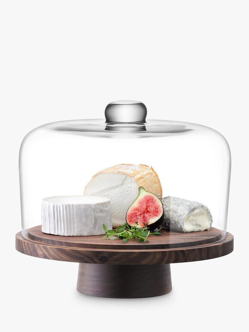 LSA International glass cake and cheese dome clear natural 26cm, UK version