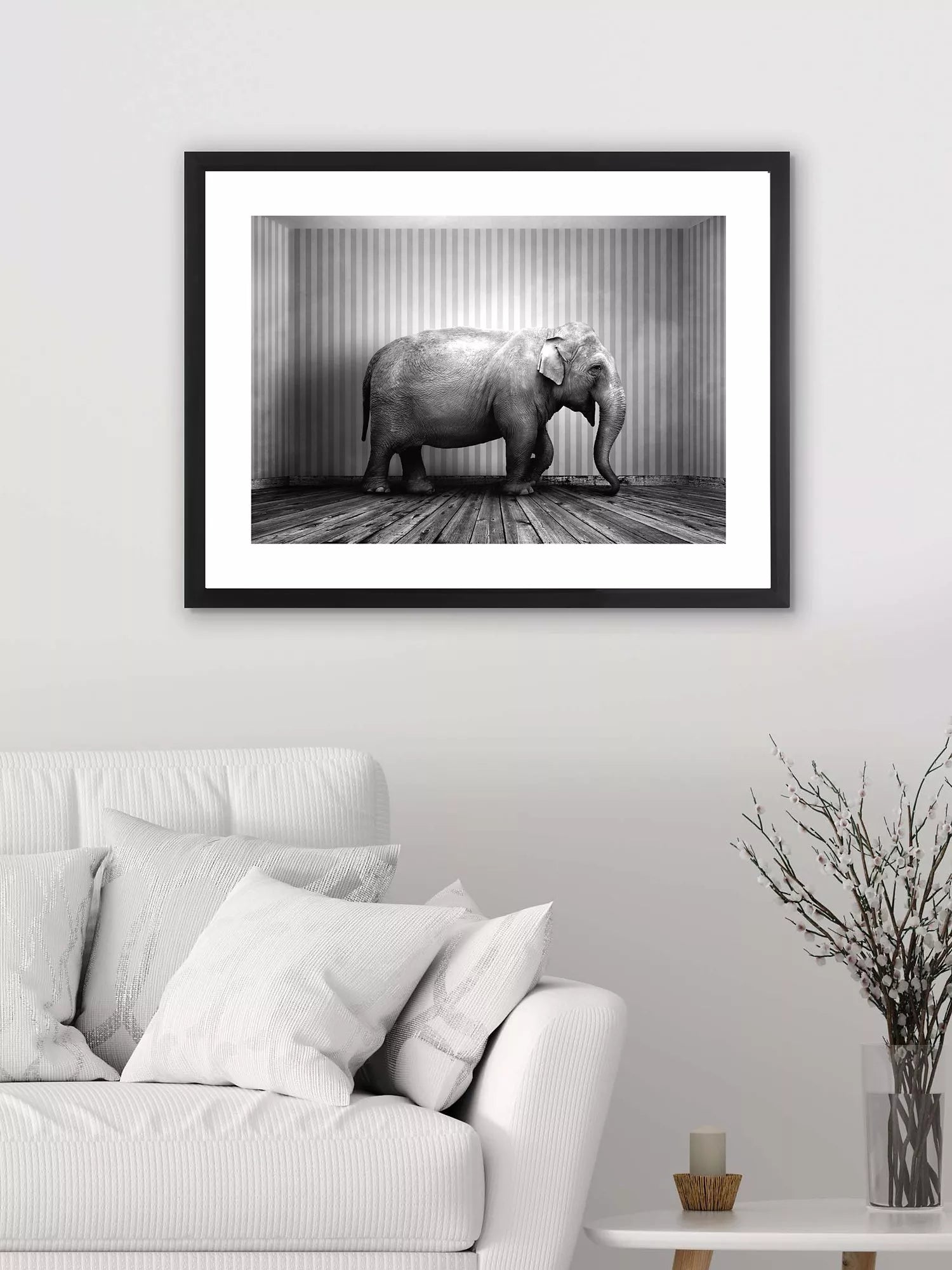 Brookpace Lascelles framed photographic print of elephant 65.5x85.5cm, UK version