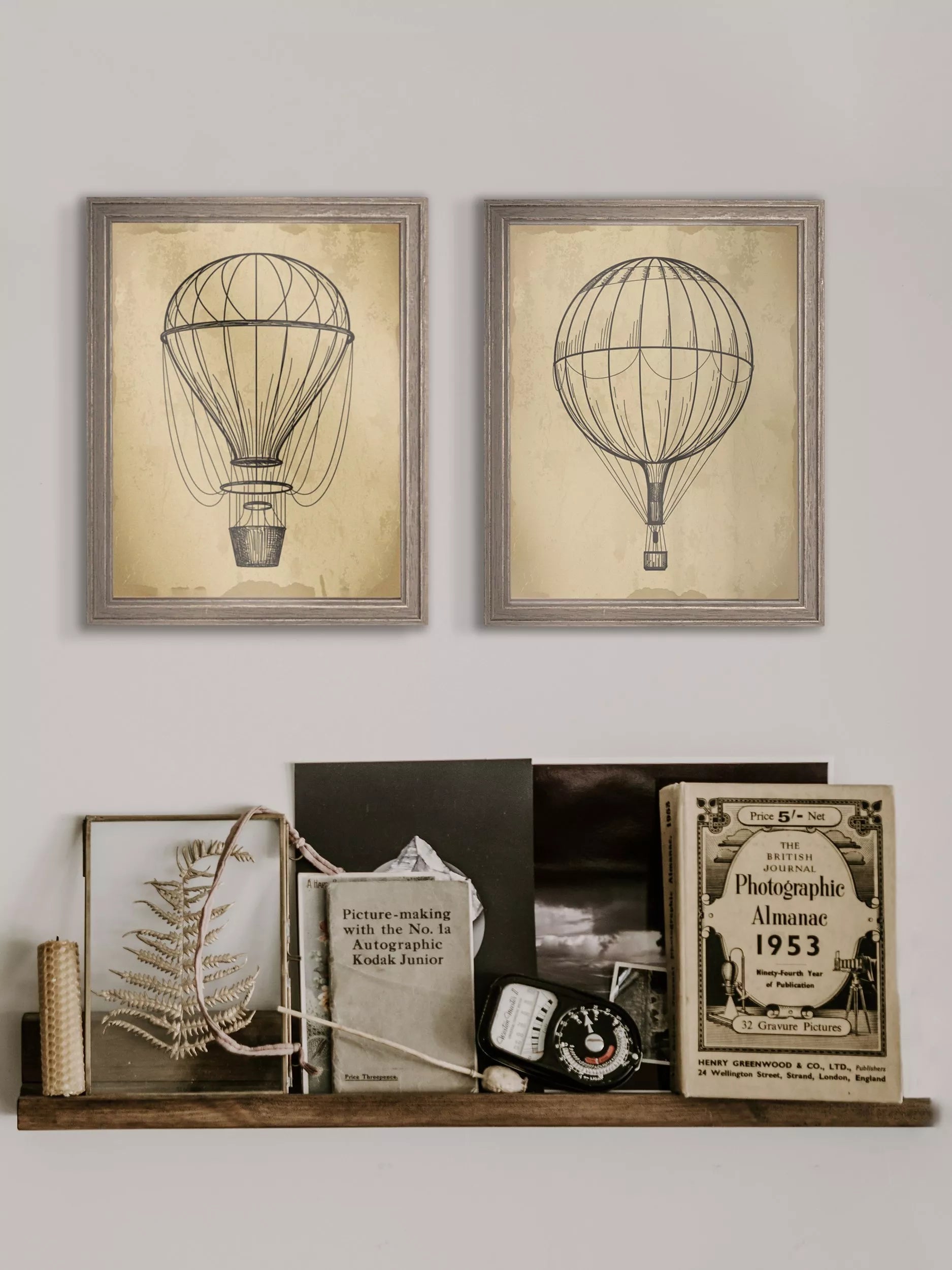 Brookpace Lascelles framed print air balloon 42x36cm (British brand)