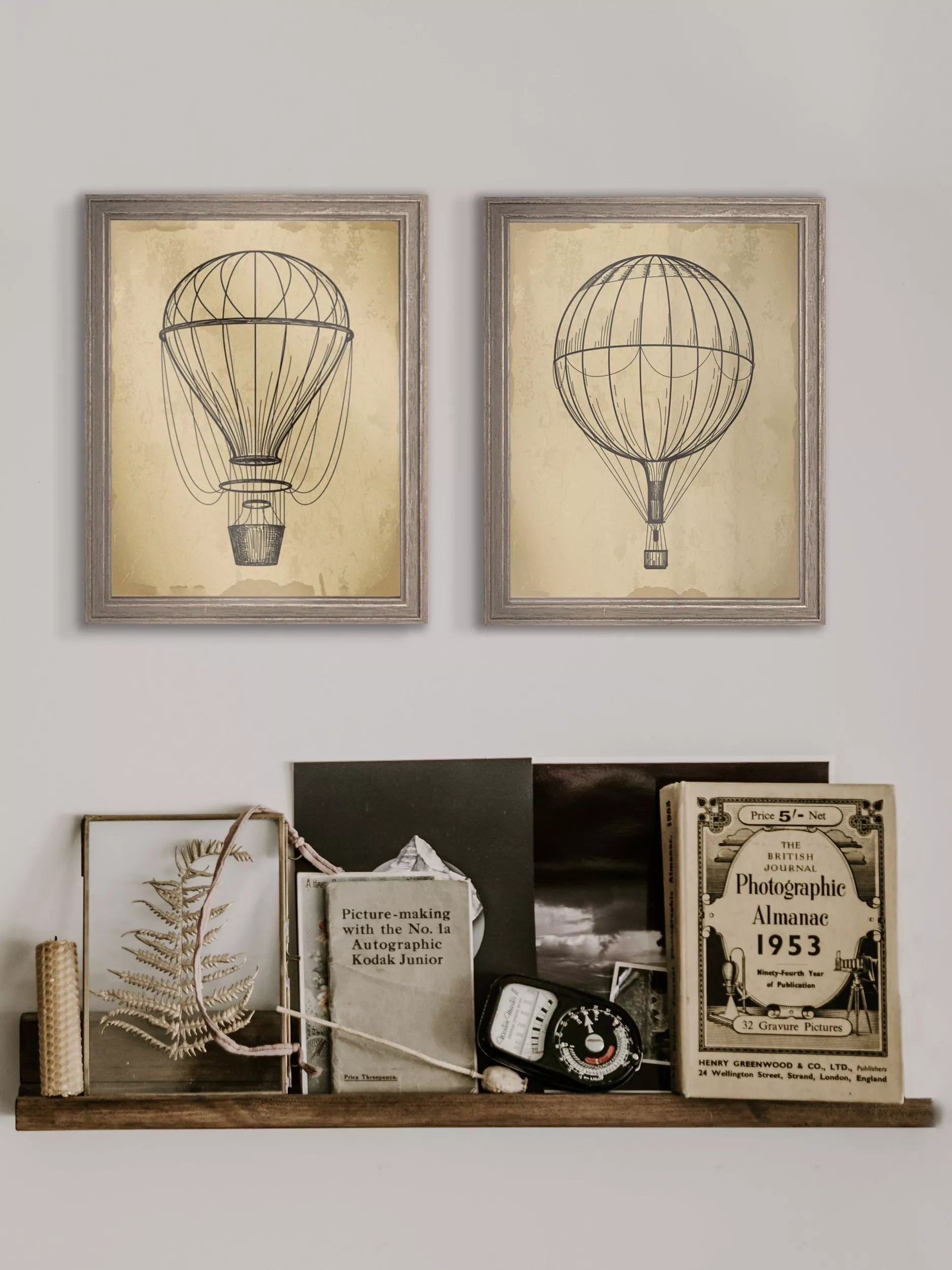 Brookpace Lascelles air balloon print 42x36cm, imported from the UK
