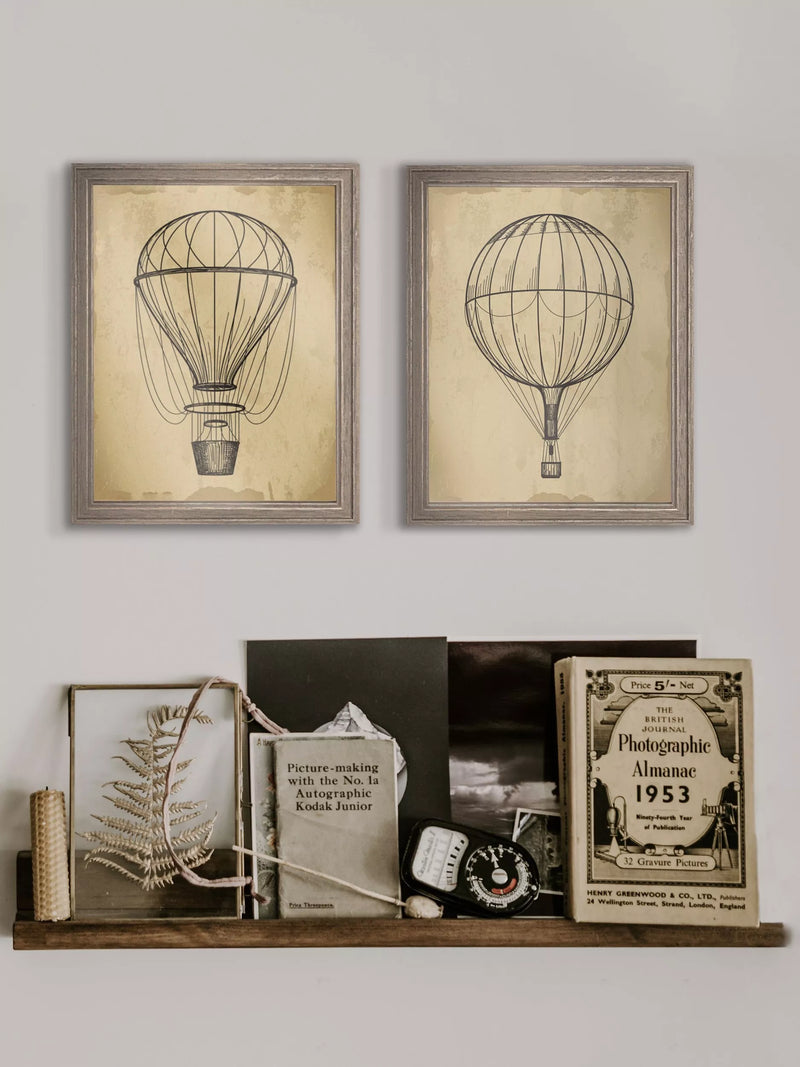 Brookpace Lascelles air balloon print 42x36cm, imported from the UK