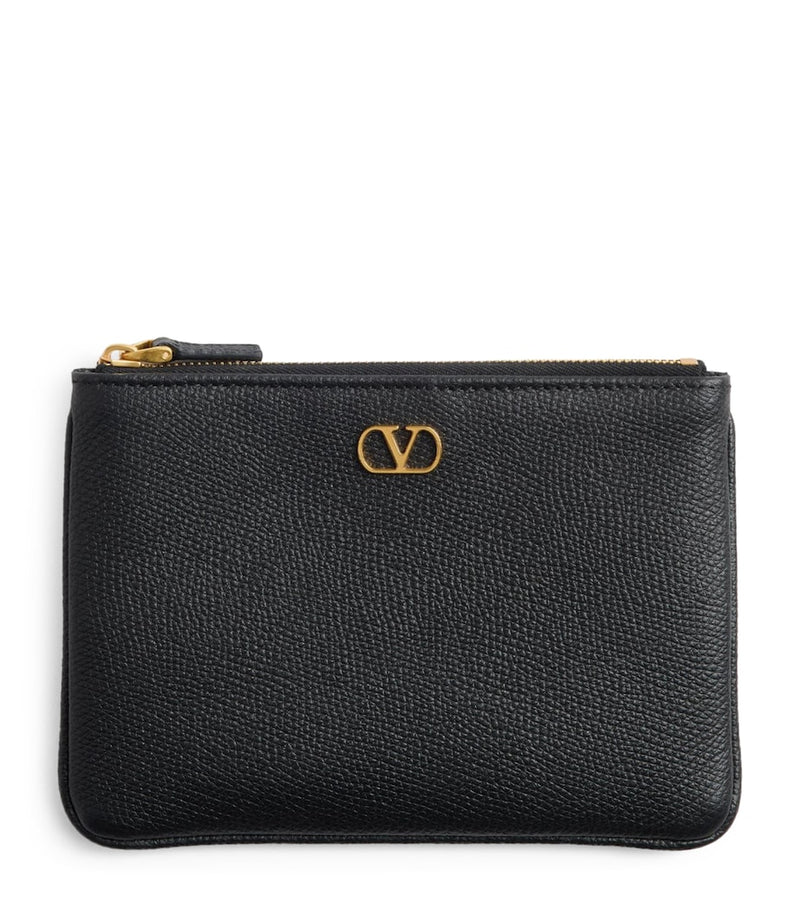 Valentino Garavani VLogo Signature leather pouch H11cm x W15.5cm, UK version