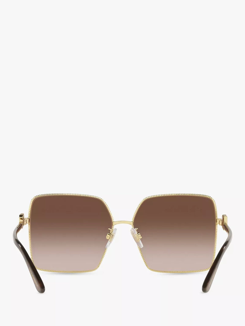 Dolce & Gabbana gold square sunglasses polycarbonate lenses (British brand)