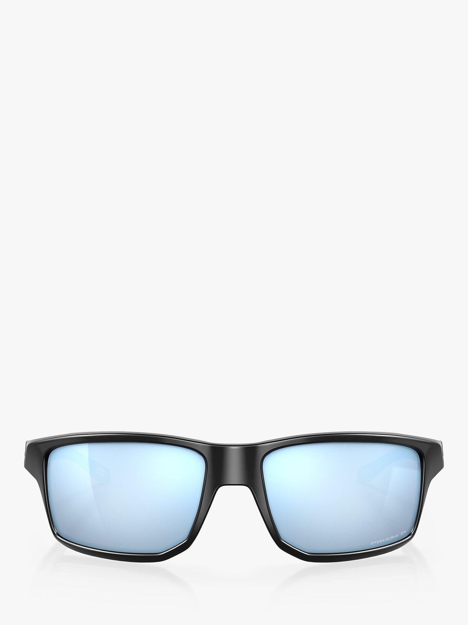Oakley Gibston Polarised square sunglasses matte black blue Prizm, UK version
