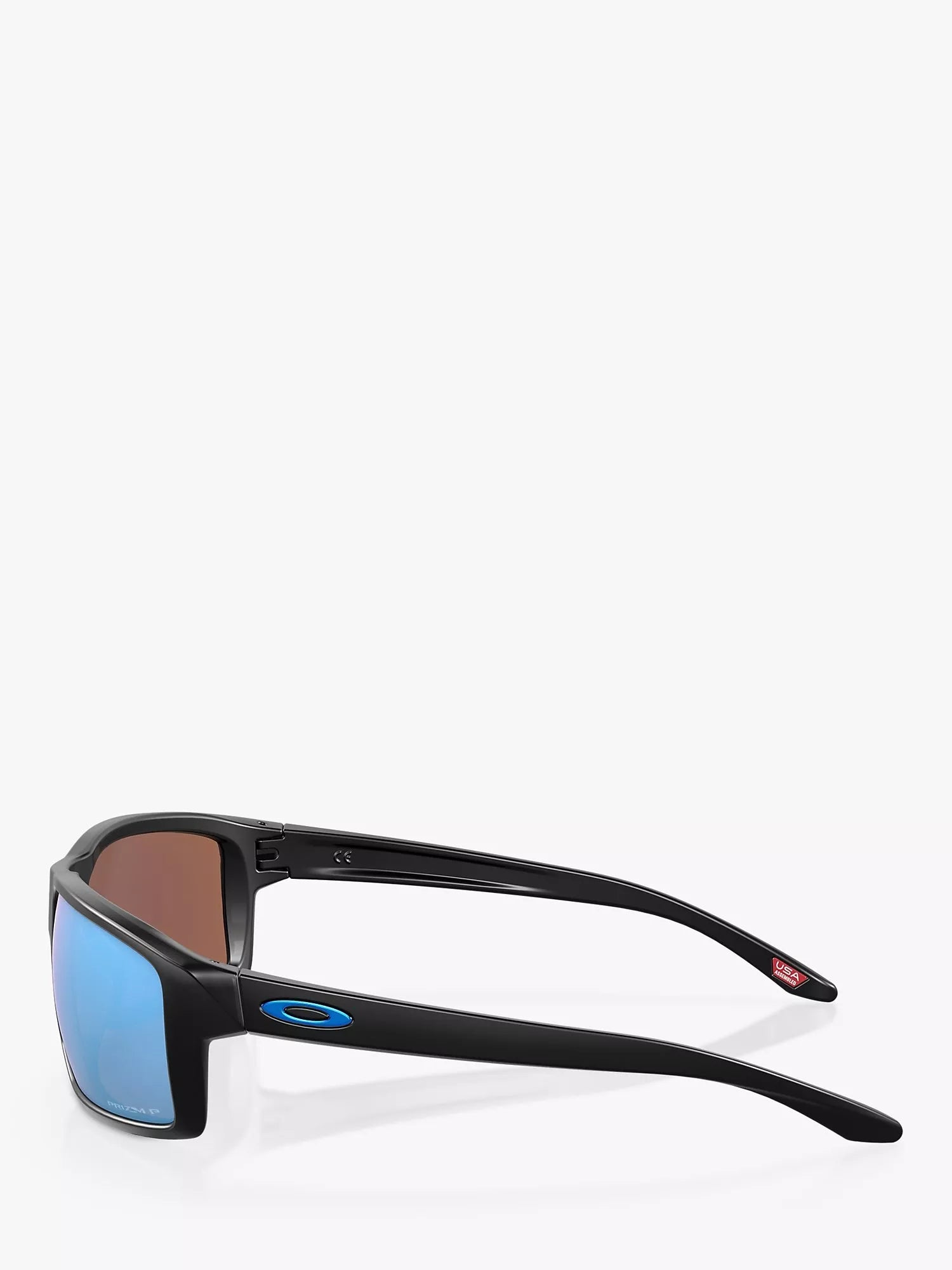 Oakley Gibston Polarised square sunglasses matte black blue Prizm, UK version