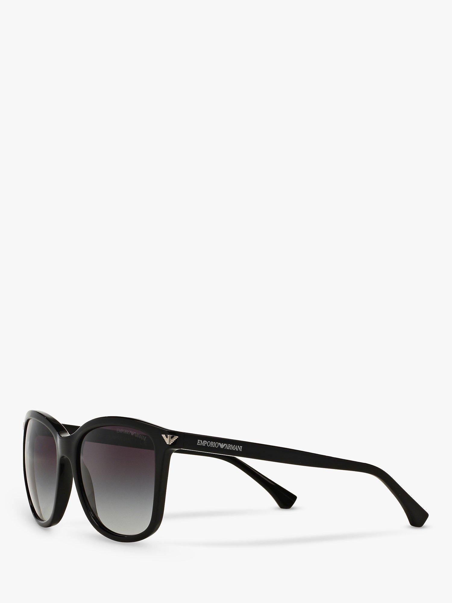 Emporio Armani square sunglasses black/grey gradient 56mm, imported from the UK
