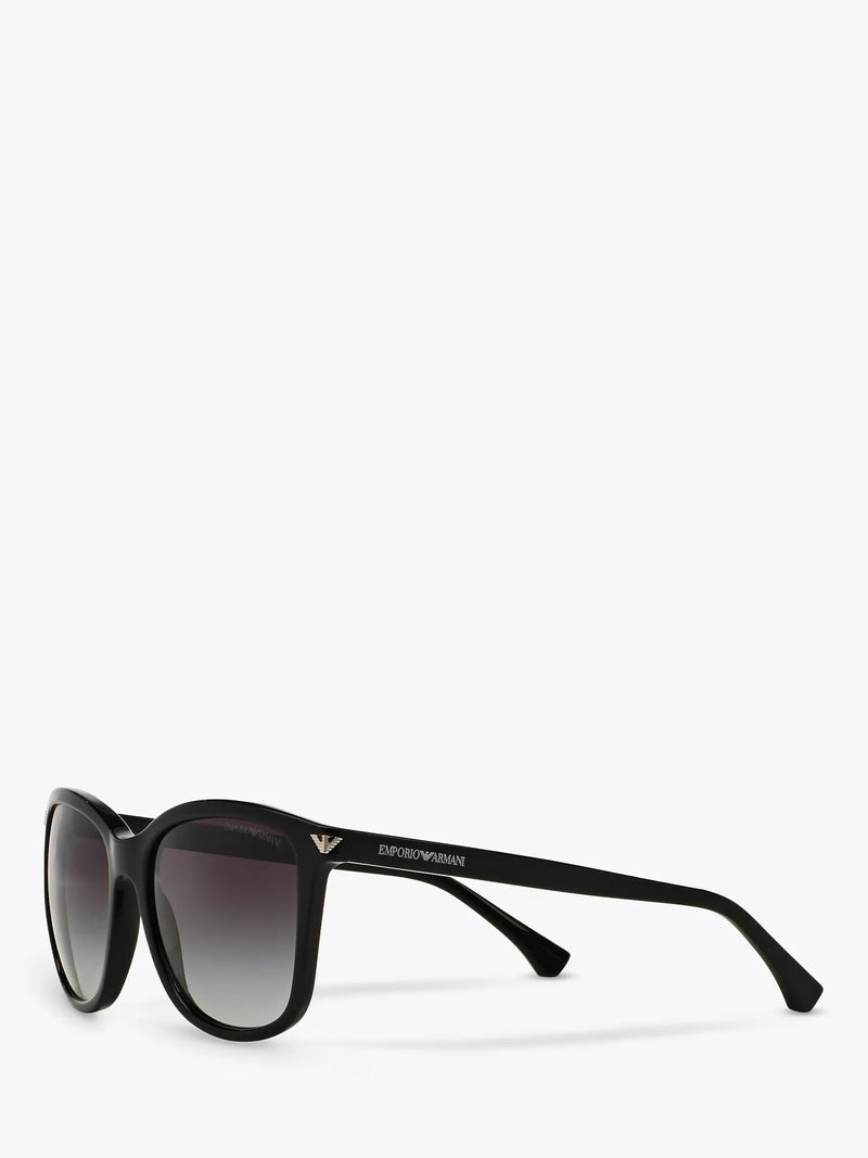 Emporio Armani square sunglasses black/grey gradient 56mm, imported from the UK