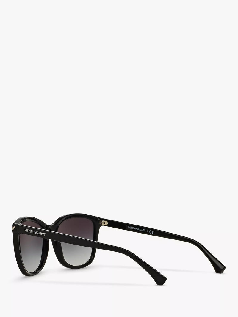 Emporio Armani square sunglasses black/grey gradient 56mm, imported from the UK