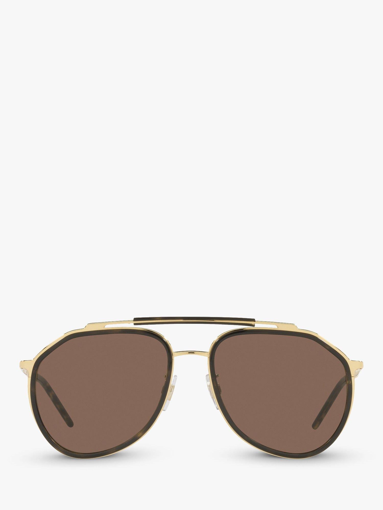 Dolce & Gabbana aviator gold Havana sunglasses, UK version