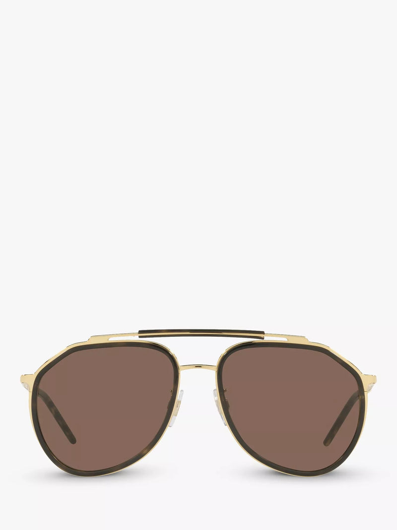 Dolce & Gabbana aviator gold Havana sunglasses, UK version