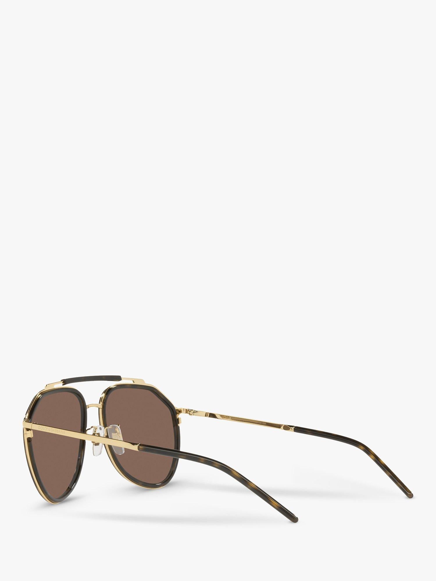 Dolce & Gabbana aviator gold Havana sunglasses, UK version