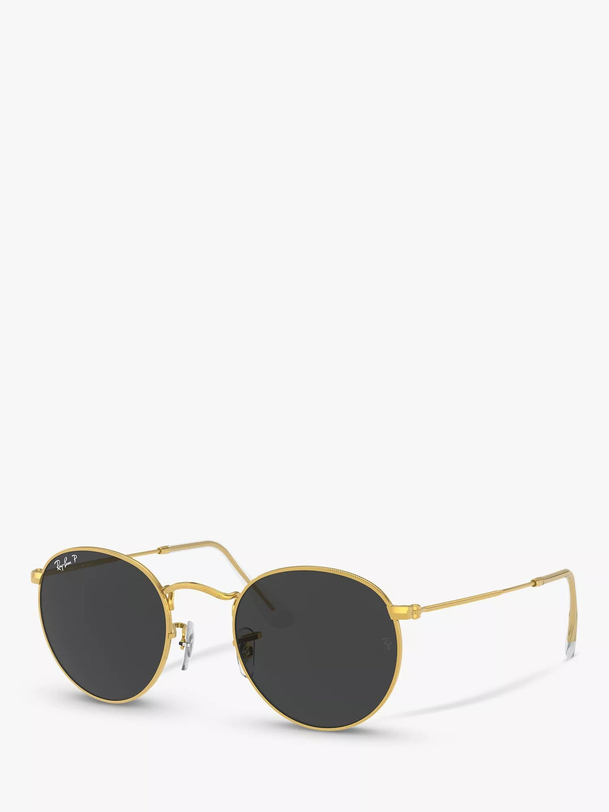 Ray-Ban RB3447 polarised round metal sunglasses gold/black - British product