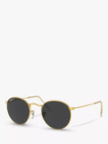 Ray-Ban RB3447 polarised round metal sunglasses gold/black - British product