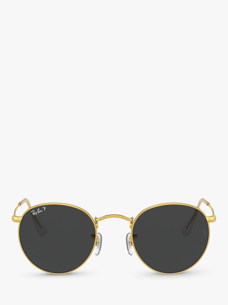 Ray-Ban RB3447 polarised round metal sunglasses gold/black - British product