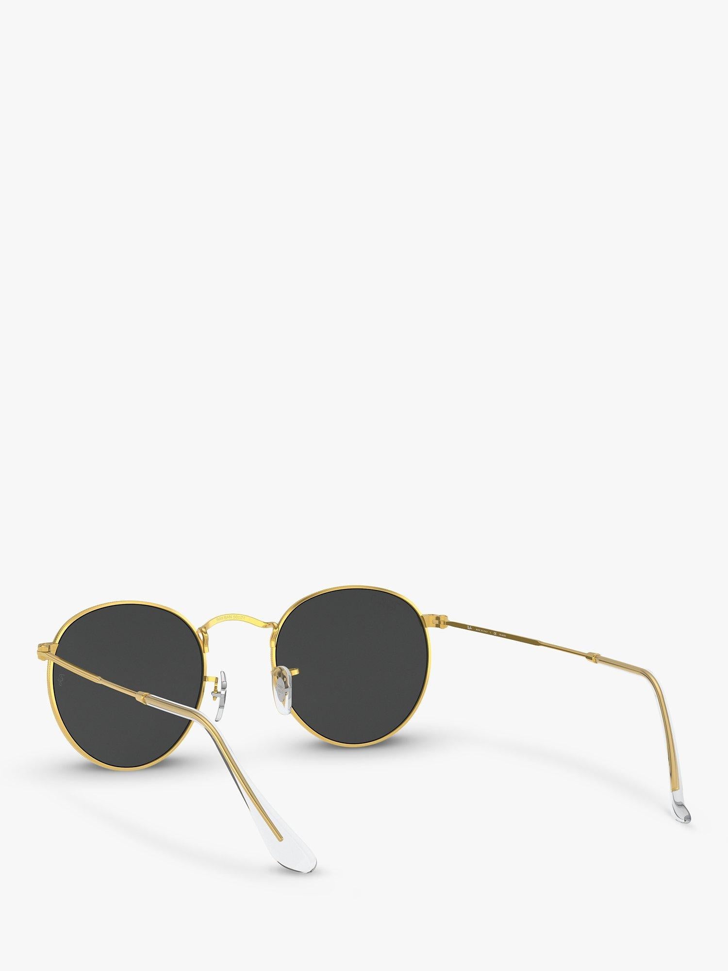 Ray-Ban RB3447 polarised round metal sunglasses gold/black - British product